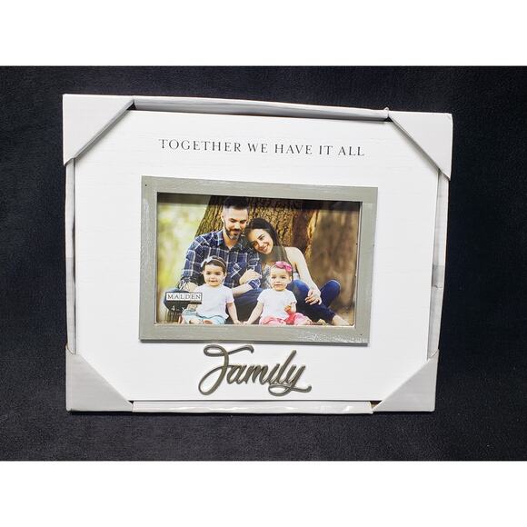 Malden White Wooden TOGETHER WE HAVE IT ALL FAMILY 4 x 6 Picture Frame Photos - Picture 7 of 7